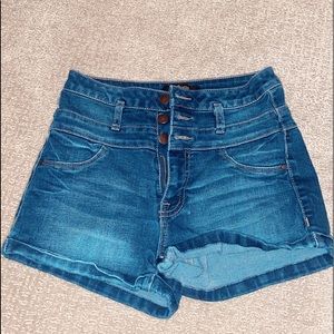 high waisted jean shorts